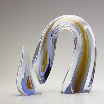 Two-piece glass sculpture
