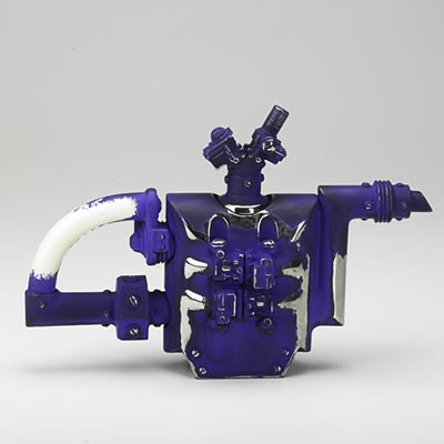 Glazed ceramic sculpture, "Carburetor Teapot Number 6," New York, 2010
