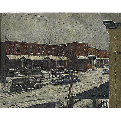 West Philadelphia neighborhood in winter, 1951