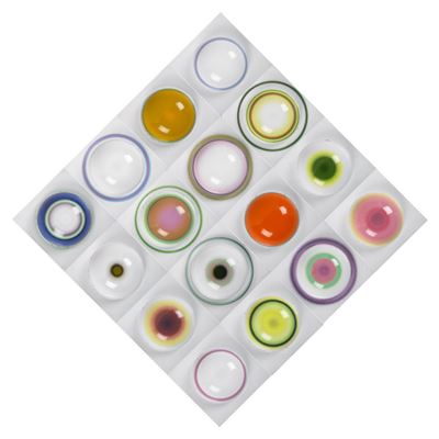 Sixteen-piece enamel on steel composition by Stephan Knapp - Auction record, sale price, and art valuation. Compare with similar artists and explore comparable artworks.