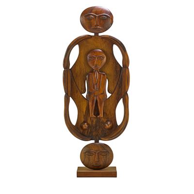 Large figural wood sculpture by Edwin Scheier - Auction record, sale price, and art valuation. Compare with similar artists and explore comparable artworks.