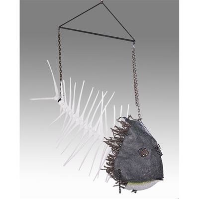 Hanging fish sculpture