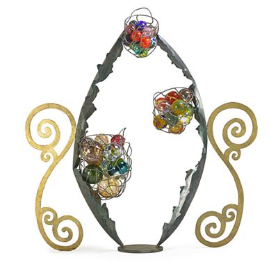 Glass and steel sculpture