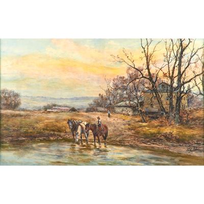 Watering horses