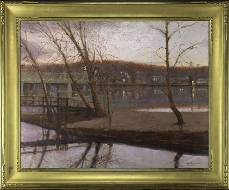 Delaware River Reflections, 1997 by Anthony Michael Autorino - Auction record, sale price, and art valuation. Compare with similar artists and explore comparable artworks.