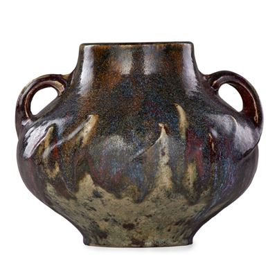 Large stoneware vase with handles