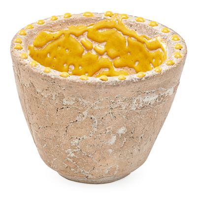 Handbuilt earthenware vessel