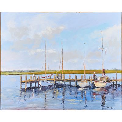 Beatons Boat Yard, Mantoloking, NJ by Robert Waltsak - Auction record, sale price, and art valuation. Compare with similar artists and explore comparable artworks.