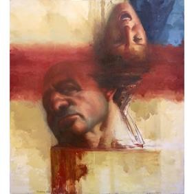 Two Heads with Red (double self portrait)