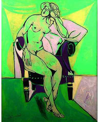 La femme au mur vert