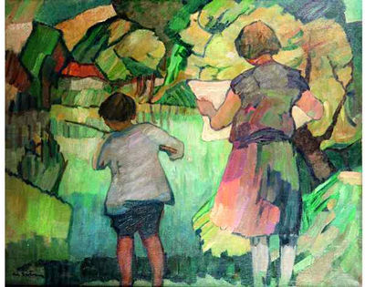 Sample artwork by Abel Bertram (1871 - 1954), known for impressionist floral still life, landscapes, and figures-nudes - View similar artists and auction records