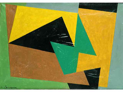 Composition abstraite. Circa 1952 by Wladislas Lopuszniak - Auction record, sale price, and art valuation. Compare with similar artists and explore comparable artworks.