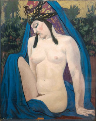 Modèle au voile bleu