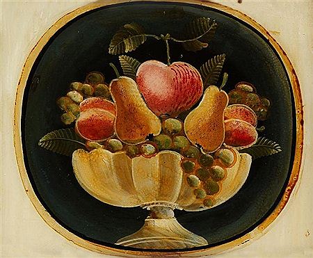 Nature morte au compotier, aux poires, aux pommes et au raisin.