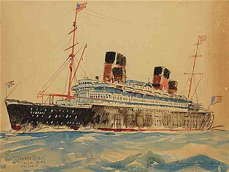 Paquebot Liberté ex Europa by Bernard Lachevre - Auction record, sale price, and art valuation. Compare with similar artists and explore comparable artworks.