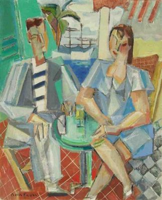 Couple au café.