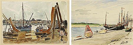 La Barque naissante, les Sables d?Olonne; Bateaux à sec, vers 1930 (2) by Pierre Louis Gatier - Auction record, sale price, and art valuation. Compare with similar artists and explore comparable artworks.