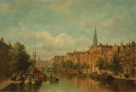 Le canal du Musée à Amsterdam, 1868