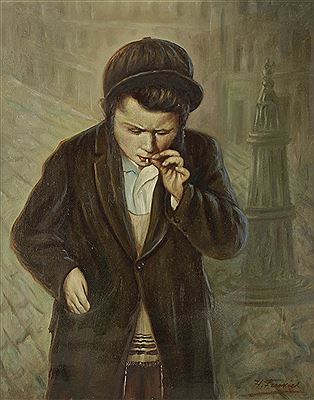 Jeune Hassid à la cigarette