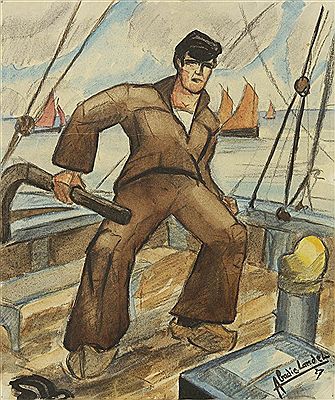 Pêcheur sur son bateau by Pierre Abadie-Landel - Auction record, sale price, and art valuation. Compare with similar artists and explore comparable artworks.