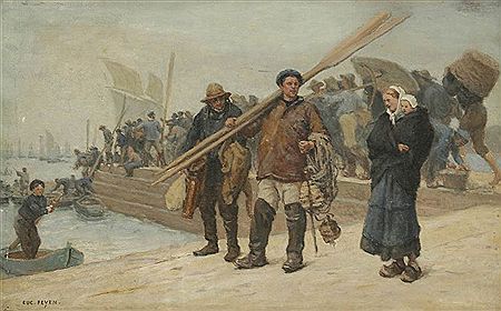 Embarquement des pêcheurs bretons