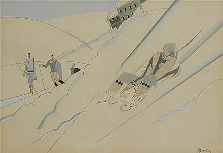 Sports d'hiver, vers 1920 by Charles Martin - Auction record, sale price, and art valuation. Compare with similar artists and explore comparable artworks.
