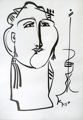 Portrait of Dimitar Kazakov-Neron: A Self-portrait