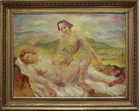 Traumähnliche Darstellung eines Liebespaares vor weiter, wolkenverhangener Landschaftskulisse by Wilhelm Beindorf - Auction record, sale price, and art valuation. Compare with similar artists and explore comparable artworks.