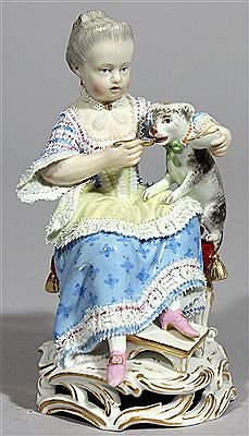Auf Hocker sitzendes Mädchen beim Füttern seiner Katze by Michel Victor Acier - Auction record, sale price, and art valuation. Compare with similar artists and explore comparable artworks.