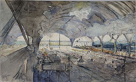 "Bahnhof Leipzig", so verso betitelt by Johannes Paul Ufer - Auction record, sale price, and art valuation. Compare with similar artists and explore comparable artworks.