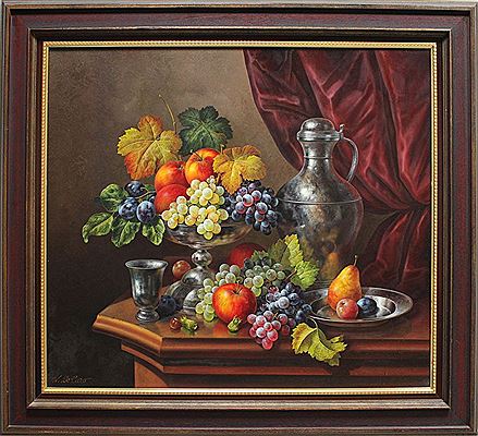 Prunkvolles Früchtestillleben by Werner de Caro - Auction record, sale price, and art valuation. Compare with similar artists and explore comparable artworks.
