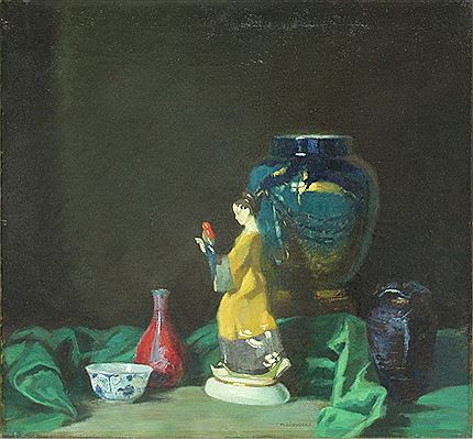Stillleben mit Chinesin (KPM-Figur aus dem Hochzeitszug des Kronprinzen Friedrich nach einem Entwurf Adolph Ambergs) und weiteren Vasen by Max Durschke - Auction record, sale price, and art valuation. Compare with similar artists and explore comparable artworks.