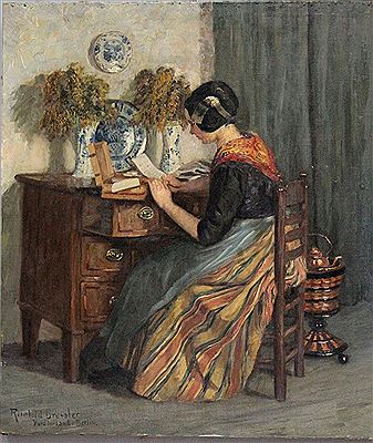 Holländisches Mädchen, einen Brief lesend. by Reinhold Bressler - Auction record, sale price, and art valuation. Compare with similar artists and explore comparable artworks.
