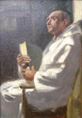 Monk with Bible