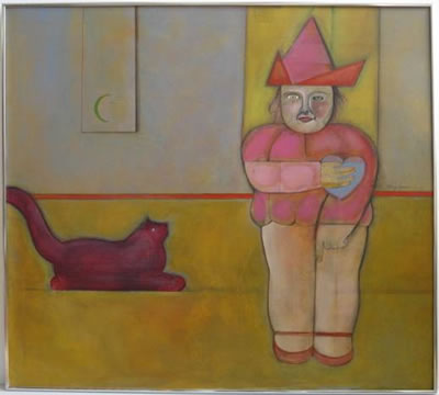 Boy with Mechanical Cat