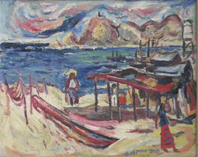 Fishing Village by Frederick Yost - Auction record, sale price, and art valuation. Compare with similar artists and explore comparable artworks.