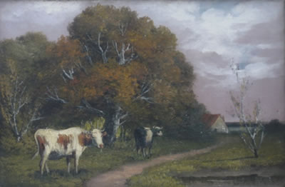Cows By A Road by Emil Weber - Auction record, sale price, and art valuation. Compare with similar artists and explore comparable artworks.