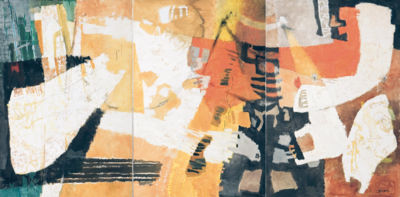 APROPOS D'AFRIQUE (A TRIPTYCH) by Ronald York Wilson - Auction record, sale price, and art valuation. Compare with similar artists and explore comparable artworks.