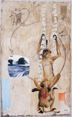 Sample artwork by Attila Richard Lukacs (Born 1962), known for distorted male figure and floral painting - View similar artists and auction records