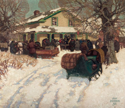 Sample artwork by Harold McCrea (1887 - 1969), known for landscape, portrait and history painting, cartoons, graphic art - View similar artists and auction records
