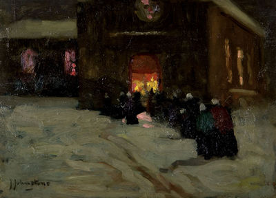 MID-NIGHT MASS NEAR PONT AVEN, BRETAGNE, FRANCE