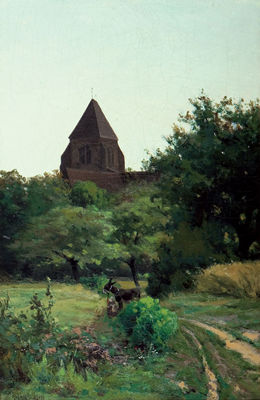 THE STEEPLE AT CERNAY by Aaron Edson - Auction record, sale price, and art valuation. Compare with similar artists and explore comparable artworks.