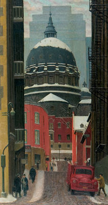 LOOKING UP ST. CECILE STREET, FROM ST. JAMES STREET, MONTREAL