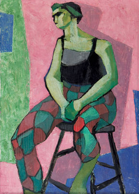 FIGURE SEATED ON A STOOL by Richard Borthwick Gorman - Auction record, sale price, and art valuation. Compare with similar artists and explore comparable artworks.