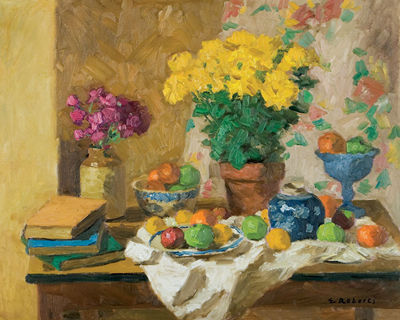 STILL LIFE WITH YELLOW ASTERS