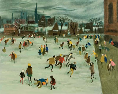 SCHOOL YARD IN WINTER