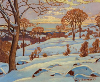 Sample artwork by Robert Emerson Everett (1920 - 1994), known for naturalist and plein aire painting of regional landscapes, teaching - View similar artists and auction records