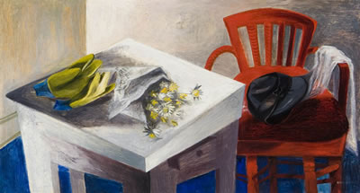 STILL LIFE WITH RED CHAIR