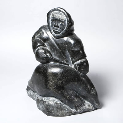 Sample artwork by Joe Adlaka Aculiak (Born 1936), known for small scale, carved, "unasuming" sculpture - View similar artists and auction records