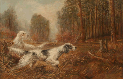 SPANIELS IN LANDSCAPE